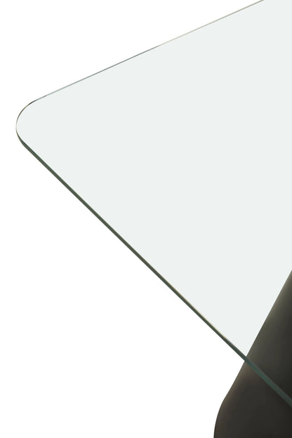 Devon Square Clear Glass Top Square Dining Table