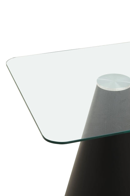 Devon Square Clear Glass Top Square Dining Table