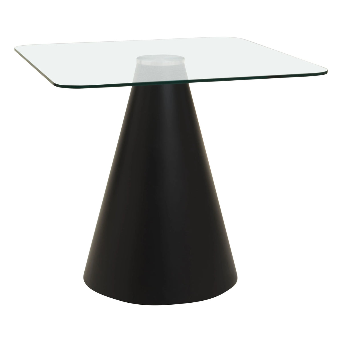 Devon Square Clear Glass Top Square Dining Table