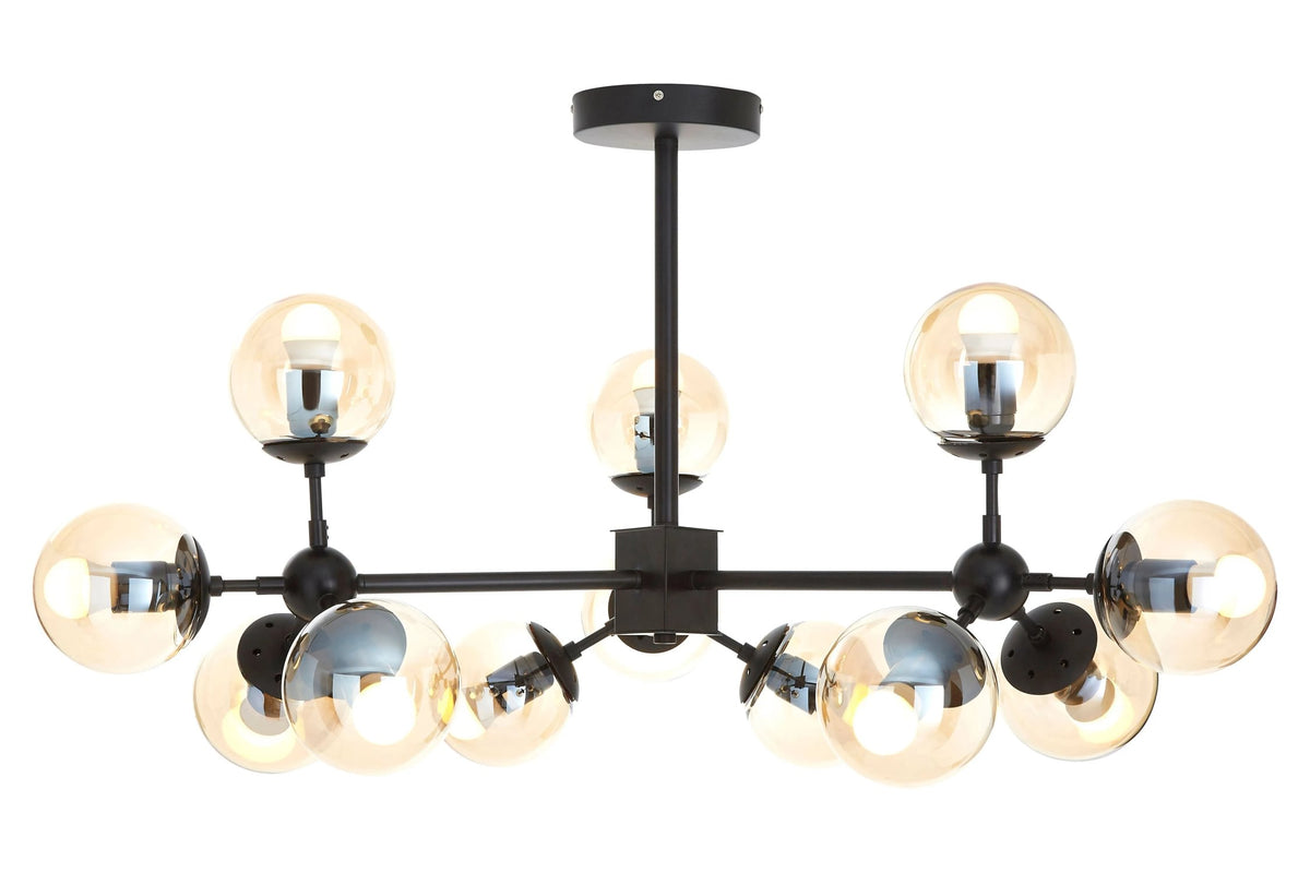Cambridge Matte Black 12 Arm Pendant Light