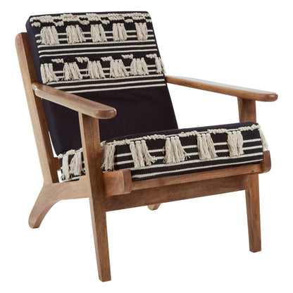 Granada Black and White Textured Fabric Lounge Chair