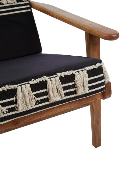 Granada Black and White Textured Fabric Lounge Chair