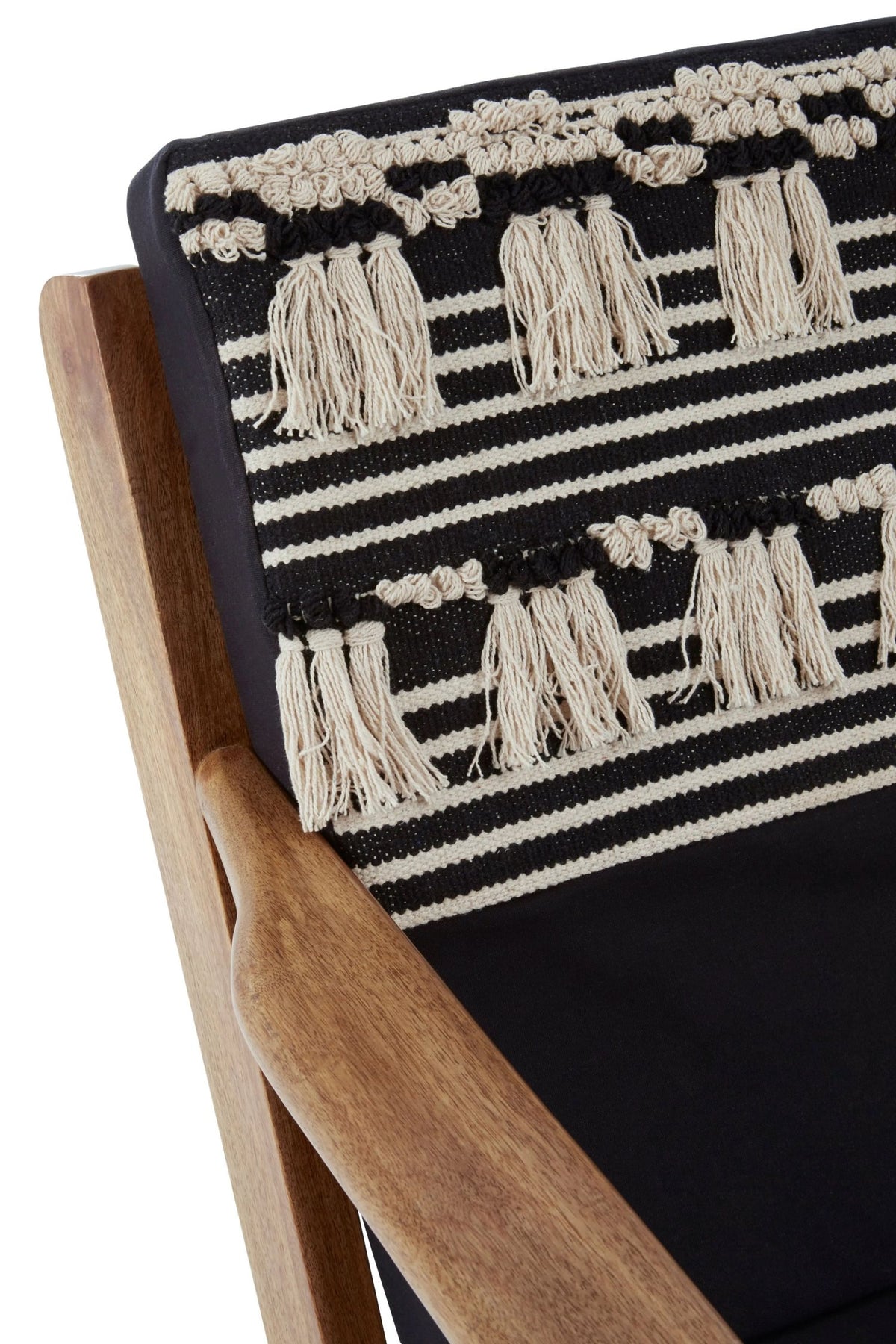 Granada Black and White Textured Fabric Lounge Chair