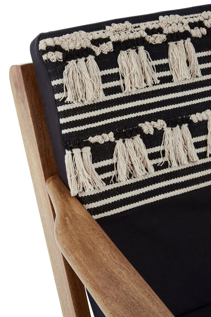 Granada Black and White Textured Fabric Lounge Chair