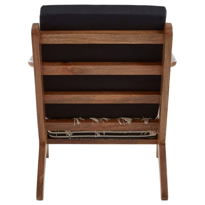Granada Black and White Textured Fabric Lounge Chair