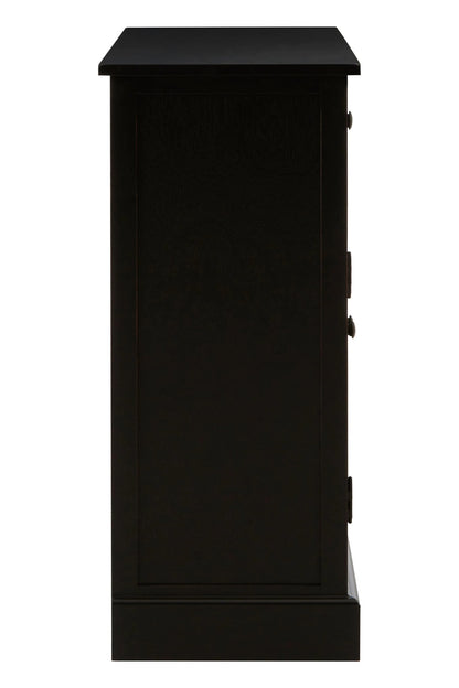 Savoy Black Rattan and Wooden Two Door Sideboard