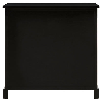 Savoy Black Rattan and Wooden Two Door Sideboard