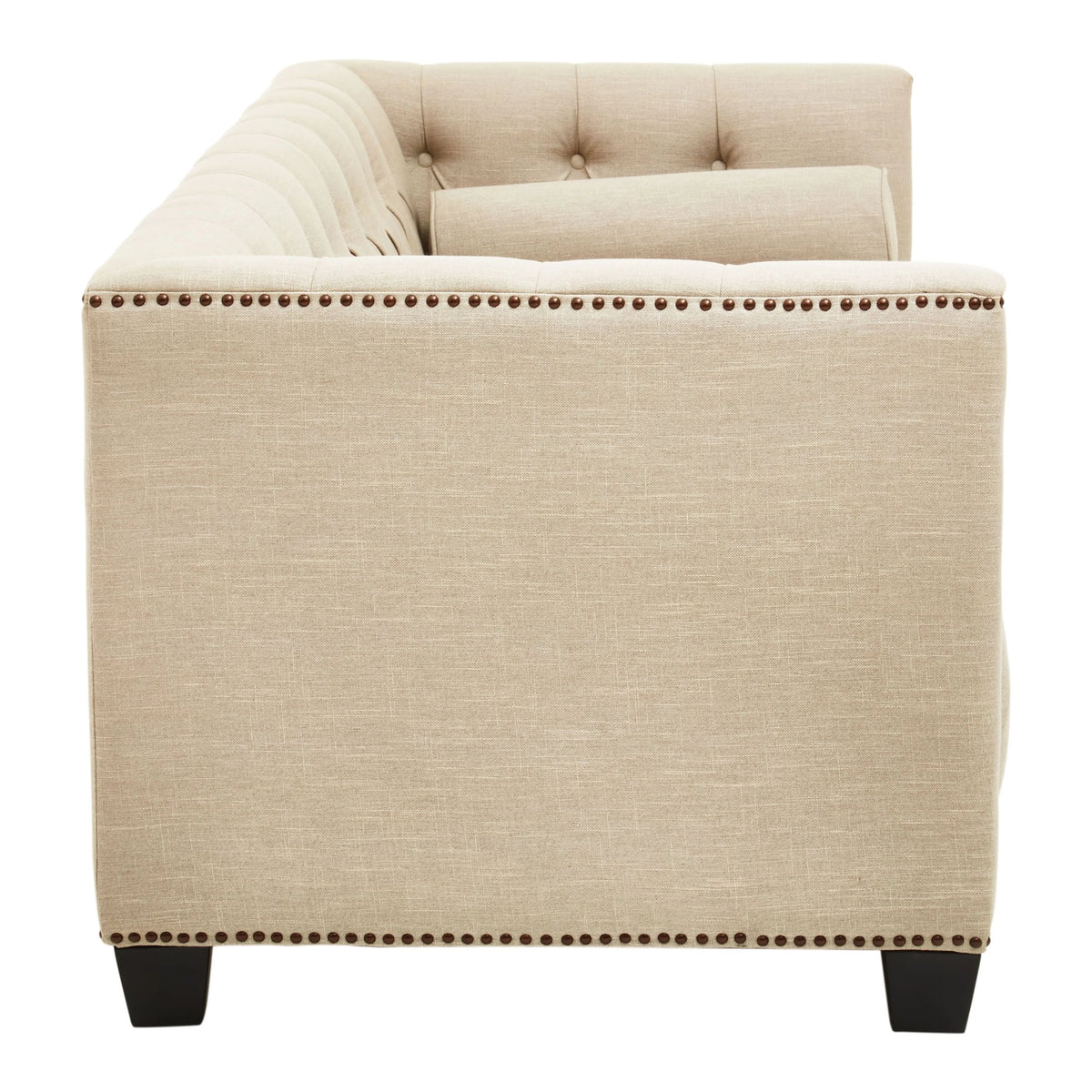 Fowey Fabric 3 Seat Modern Chesterfield Sofa 