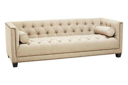 Fowey Fabric 3 Seat Modern Chesterfield Sofa 