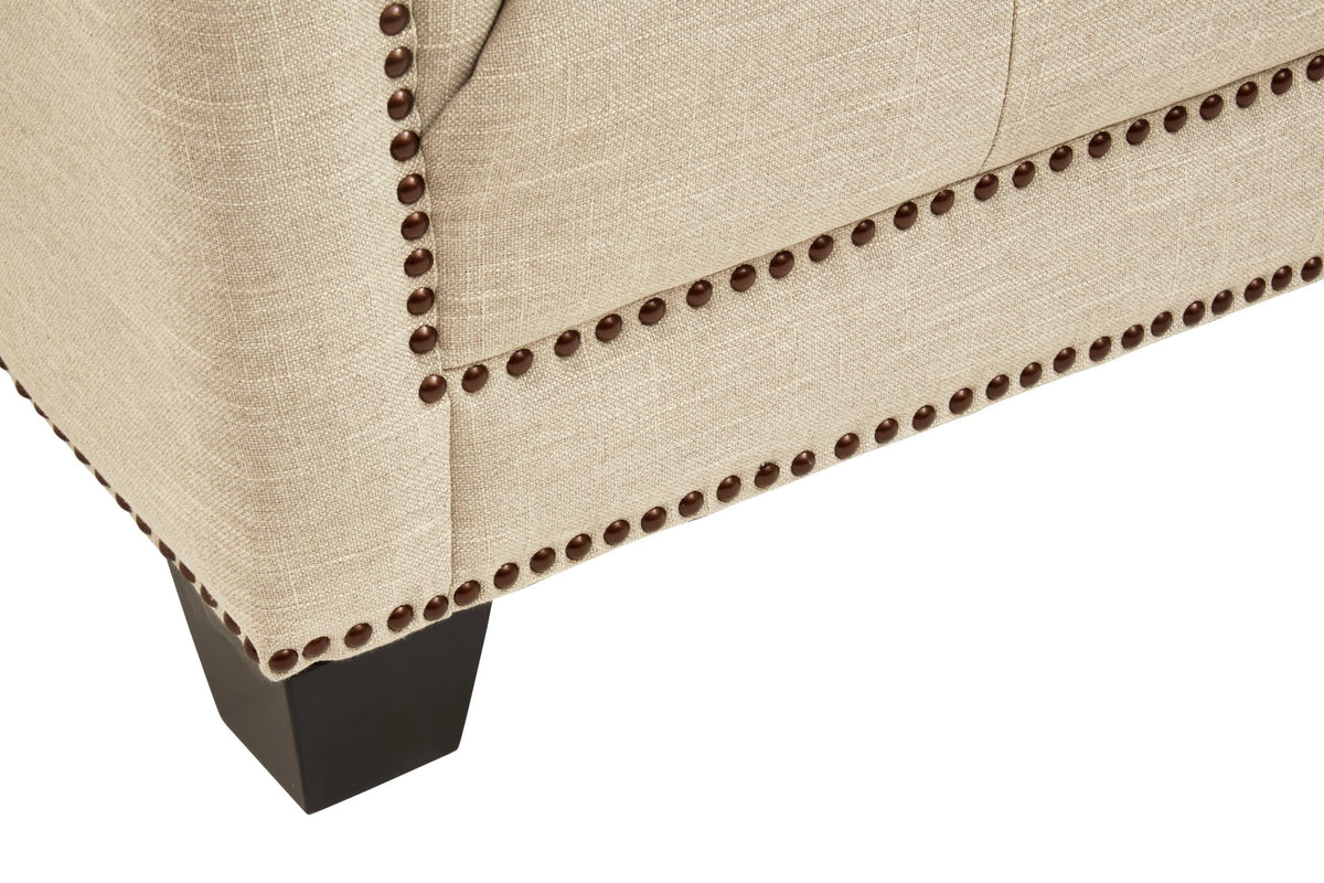 Fowey Fabric 3 Seat Modern Chesterfield Sofa 