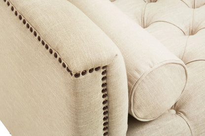 Fowey Fabric 3 Seat Modern Chesterfield Sofa 