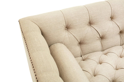 Fowey Fabric 3 Seat Modern Chesterfield Sofa 