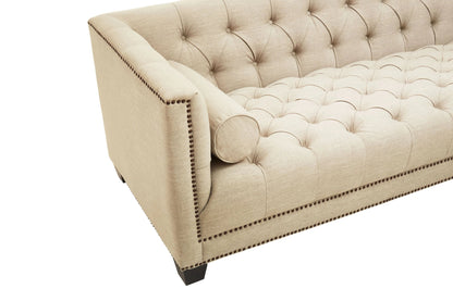 Fowey Fabric 3 Seat Modern Chesterfield Sofa 