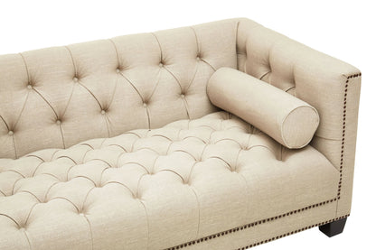 Fowey Fabric 3 Seat Modern Chesterfield Sofa 
