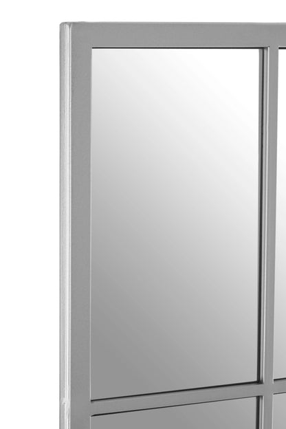 Hayle Silver Frame Full Length Window Pane Wall Mirror