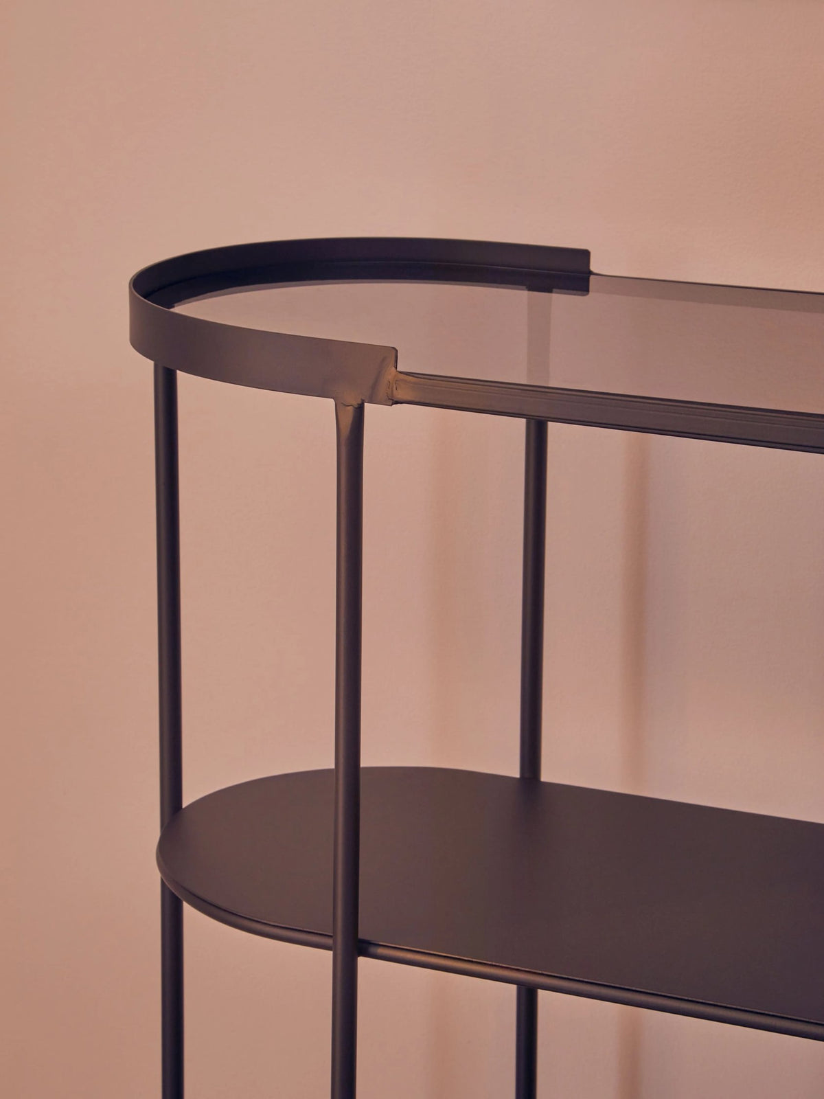 Bath Console Table with Glass Top