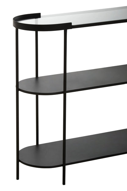 Bath Console Table with Glass Top