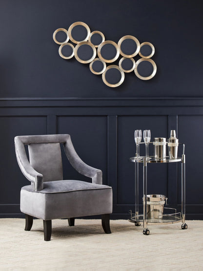 Amalfi Black Metal and Acrylic Frame Round 2 Tier Drinks Trolley