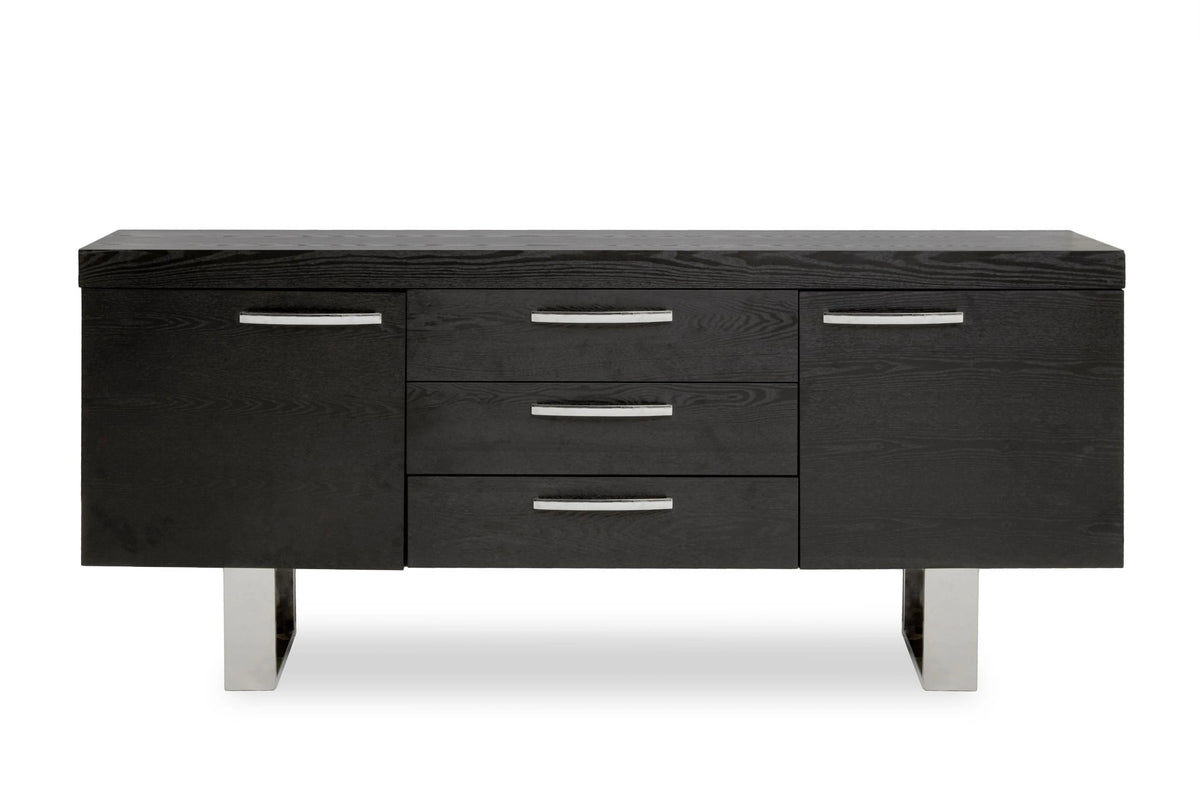 Porto Black Elm Wood Sideboard