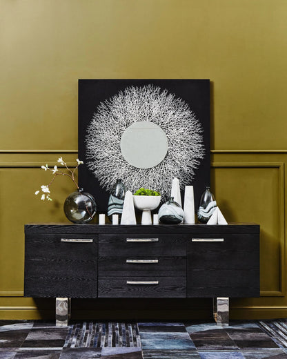 Porto Black Elm Wood Sideboard