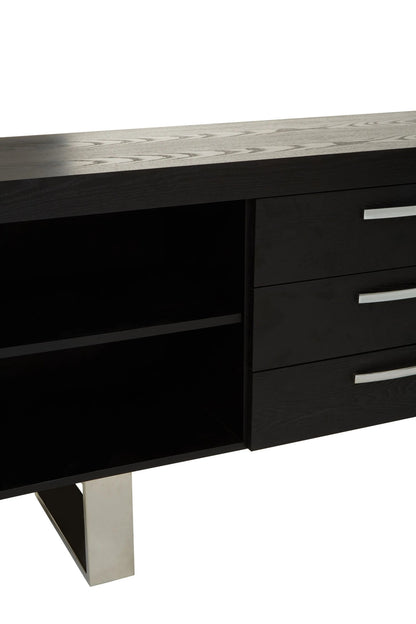 Porto Black Elm Wood Sideboard