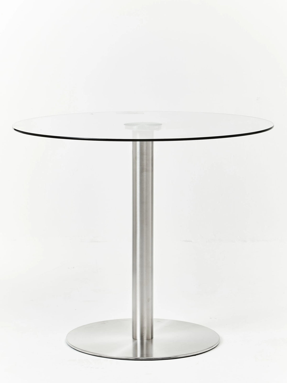Halifax Round Glass and Silver Finish Dining Table