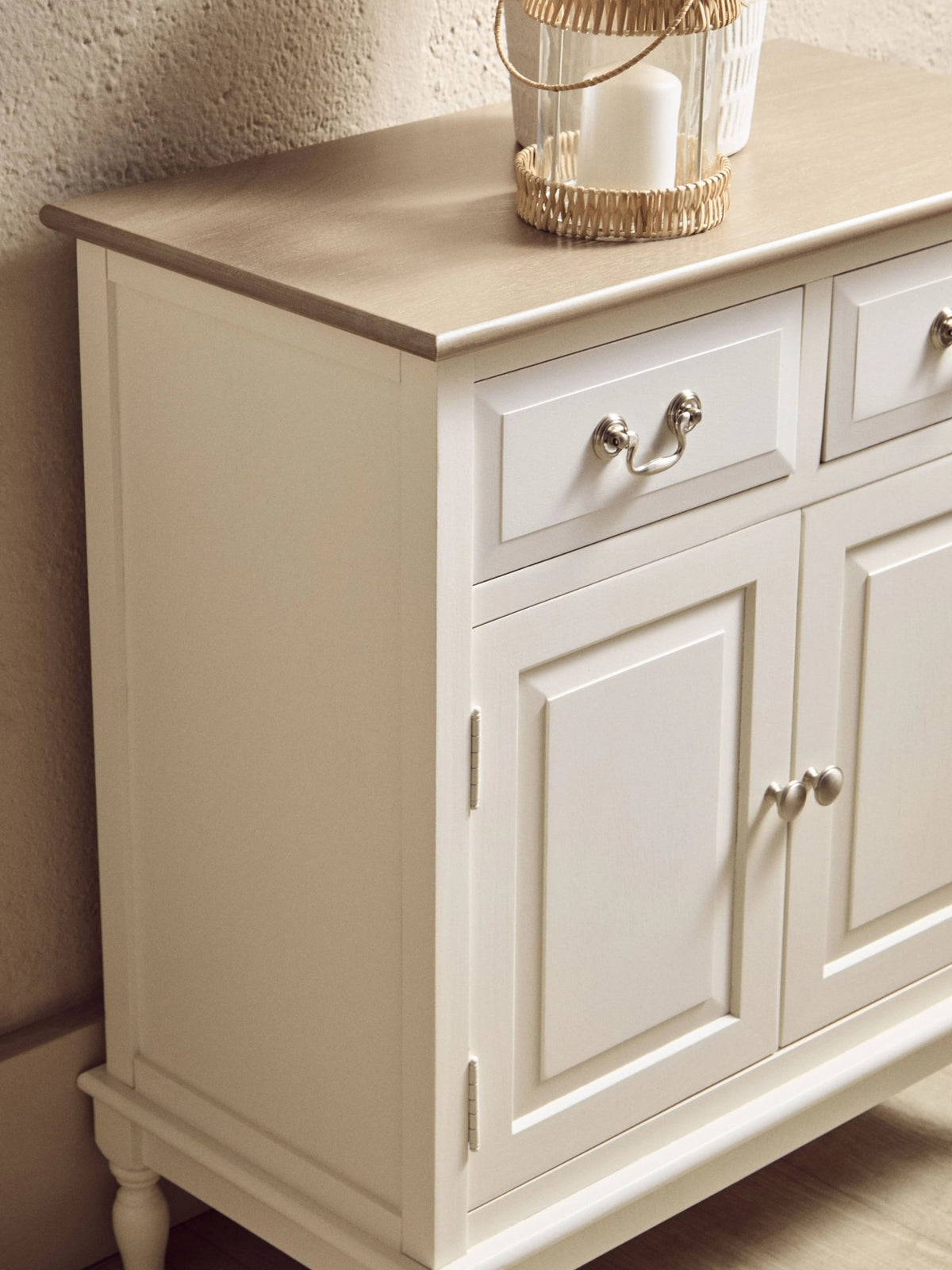 Savoy 2 Drawer White Wooden Sideboard