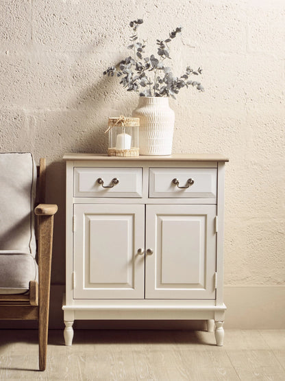 Savoy 2 Drawer White Wooden Sideboard