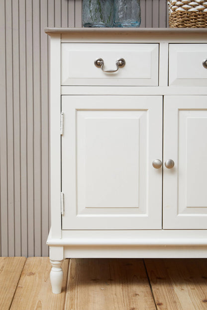 Savoy 2 Drawer White Wooden Sideboard