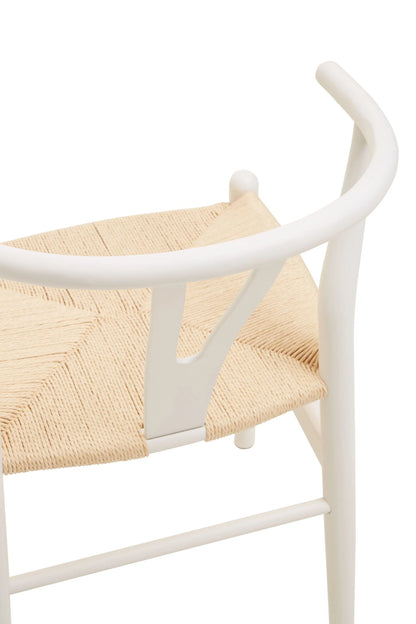 Cannes Antique White Finish Wishbone Chair