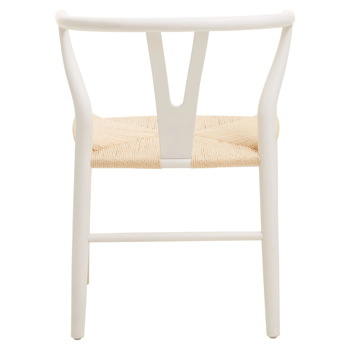 Cannes Antique White Finish Wishbone Chair