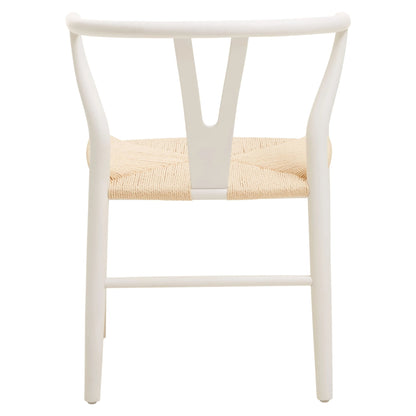 Cannes Antique White Finish Wishbone Chair