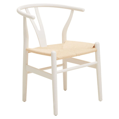 Cannes Antique White Finish Wishbone Chair