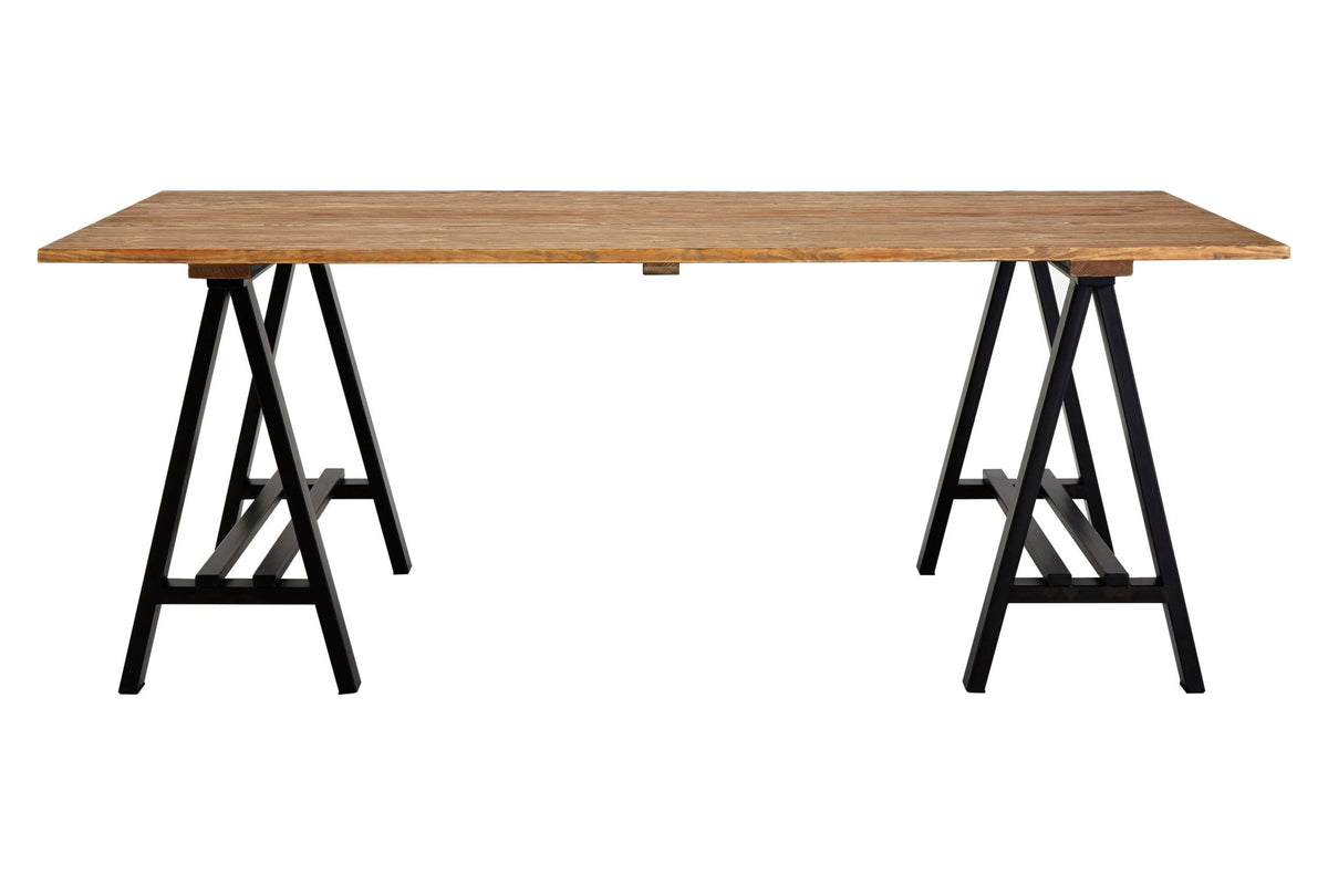 Granada Pine Wood and Iron Dining Table
