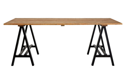 Granada Pine Wood and Iron Dining Table