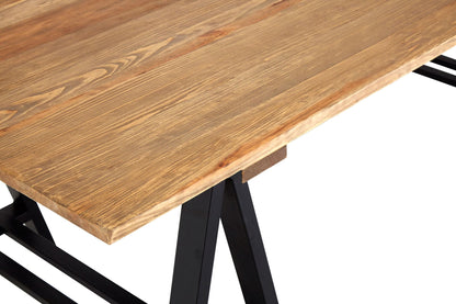 Granada Pine Wood and Iron Dining Table