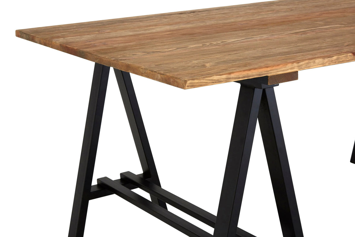 Granada Pine Wood and Iron Dining Table