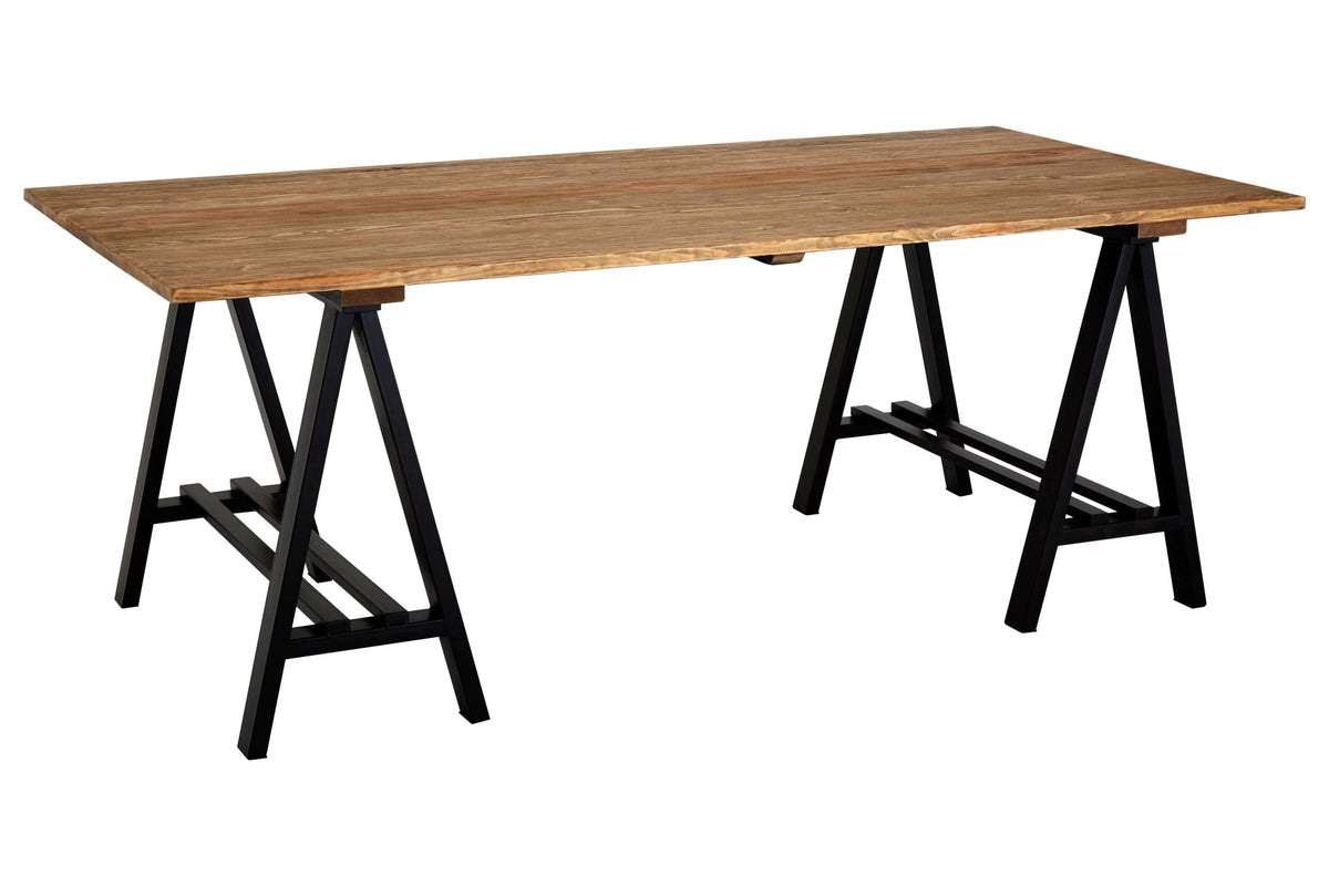 Granada Pine Wood and Iron Dining Table