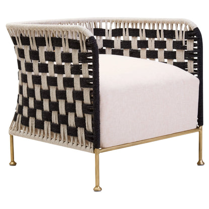 Hudson Black and White Jute Chair