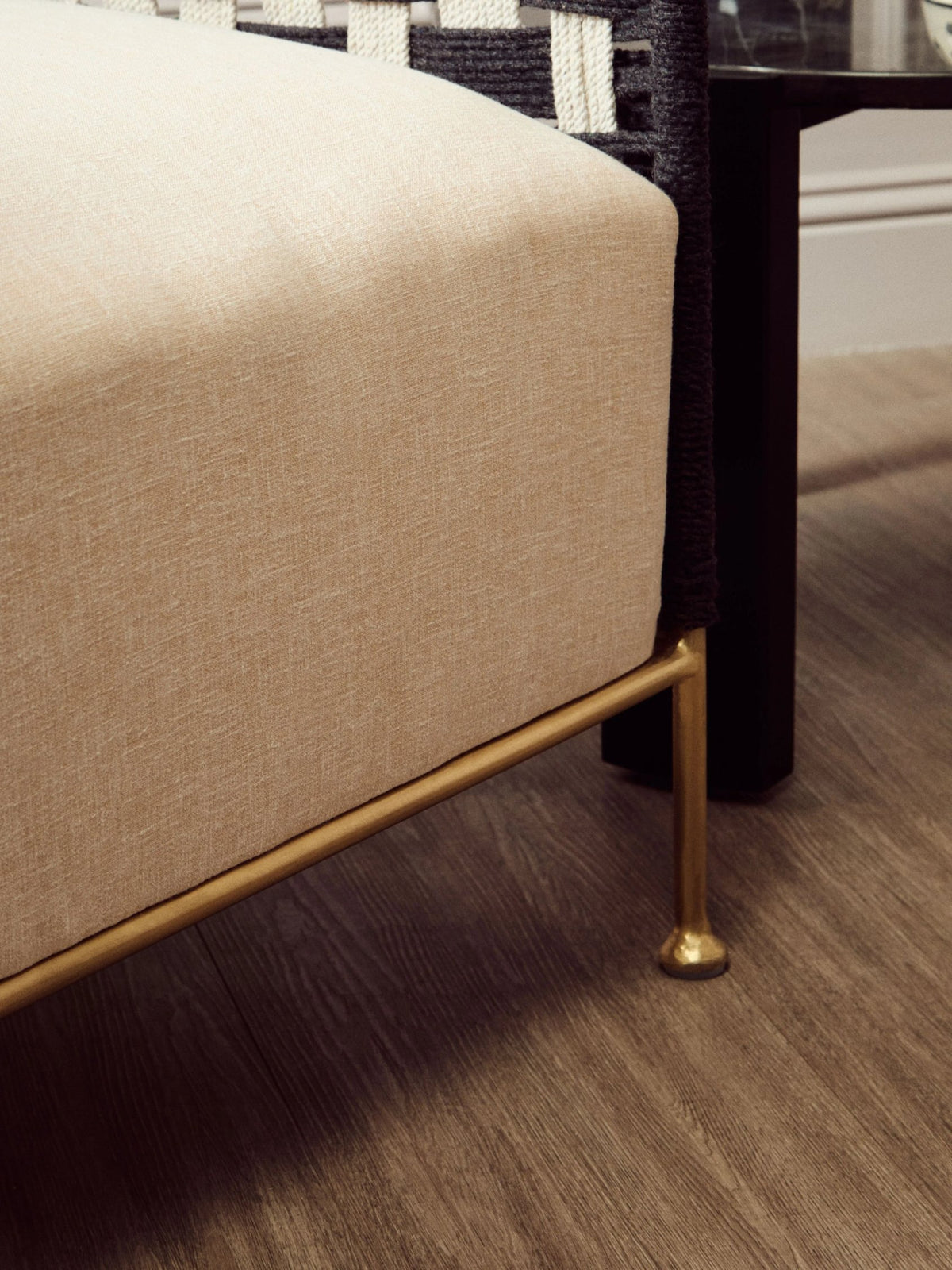 Hudson Black and White Jute Chair