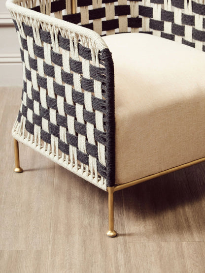 Hudson Black and White Jute Chair
