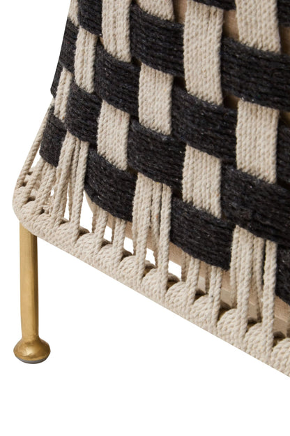 Hudson Black and White Jute Chair