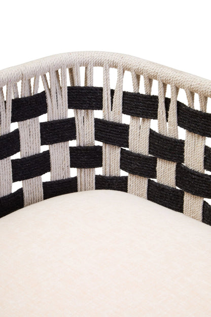 Hudson Black and White Jute Chair