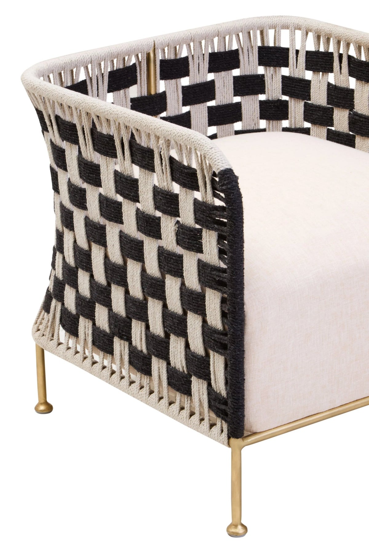 Hudson Black and White Jute Chair