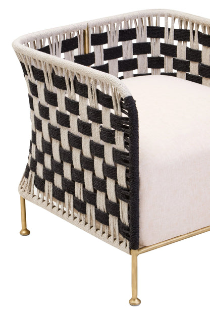 Hudson Black and White Jute Chair