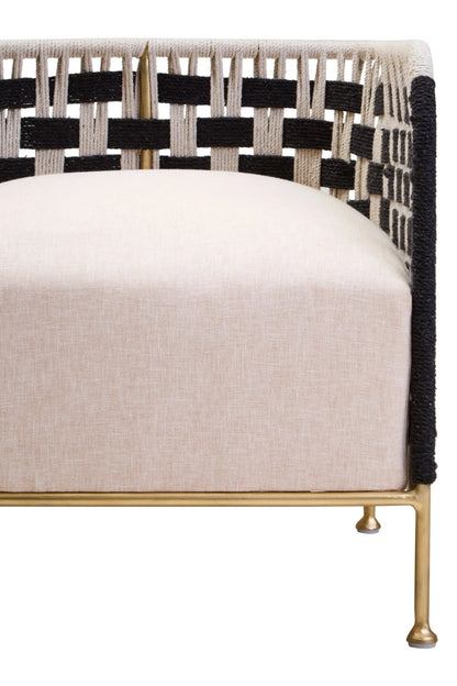 Hudson Black and White Jute Chair