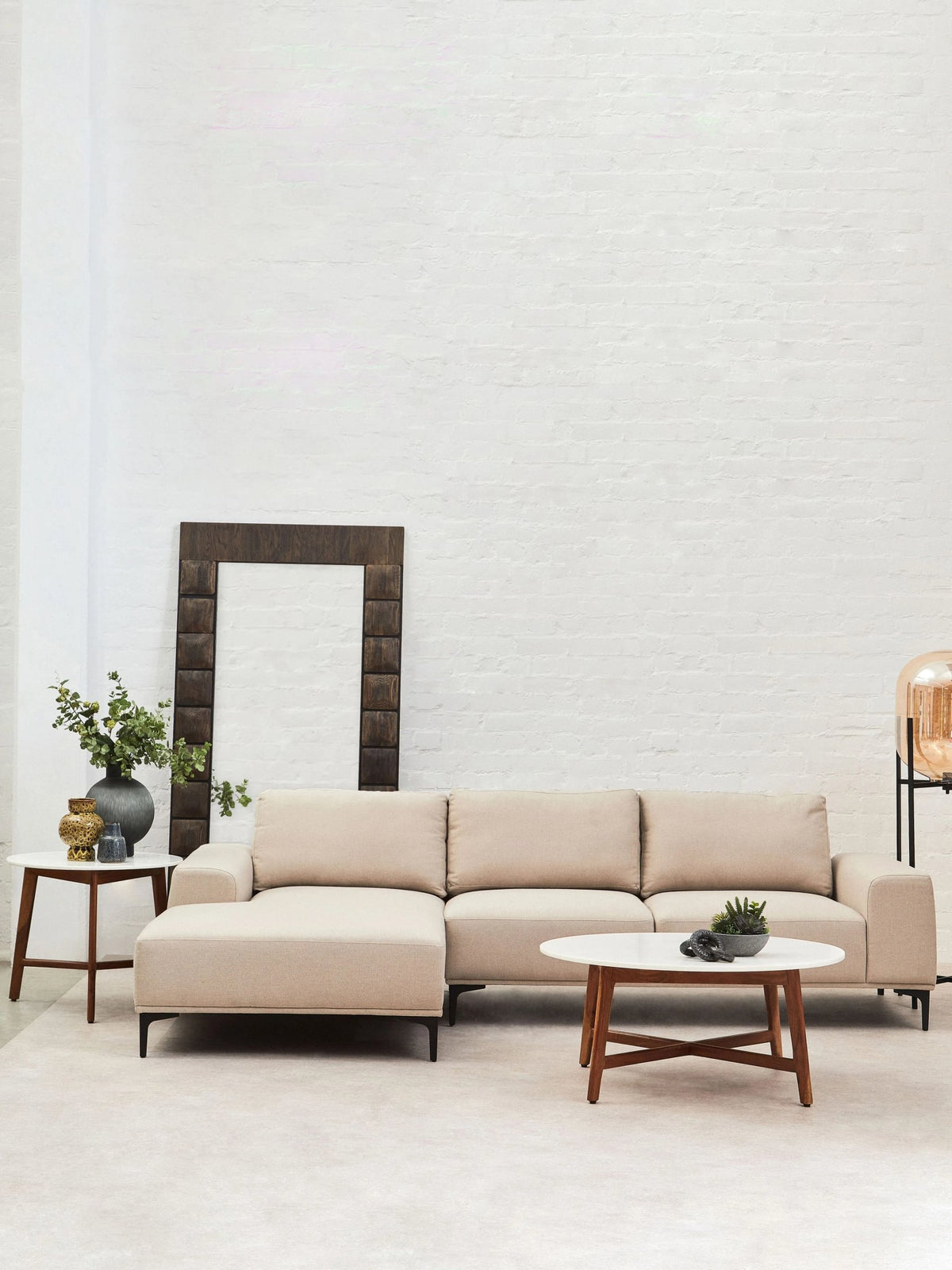 Cambridge 3 Seat Fabric Chaise Sofa 