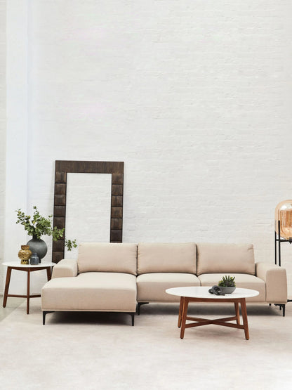 Cambridge 3 Seat Fabric Chaise Sofa 