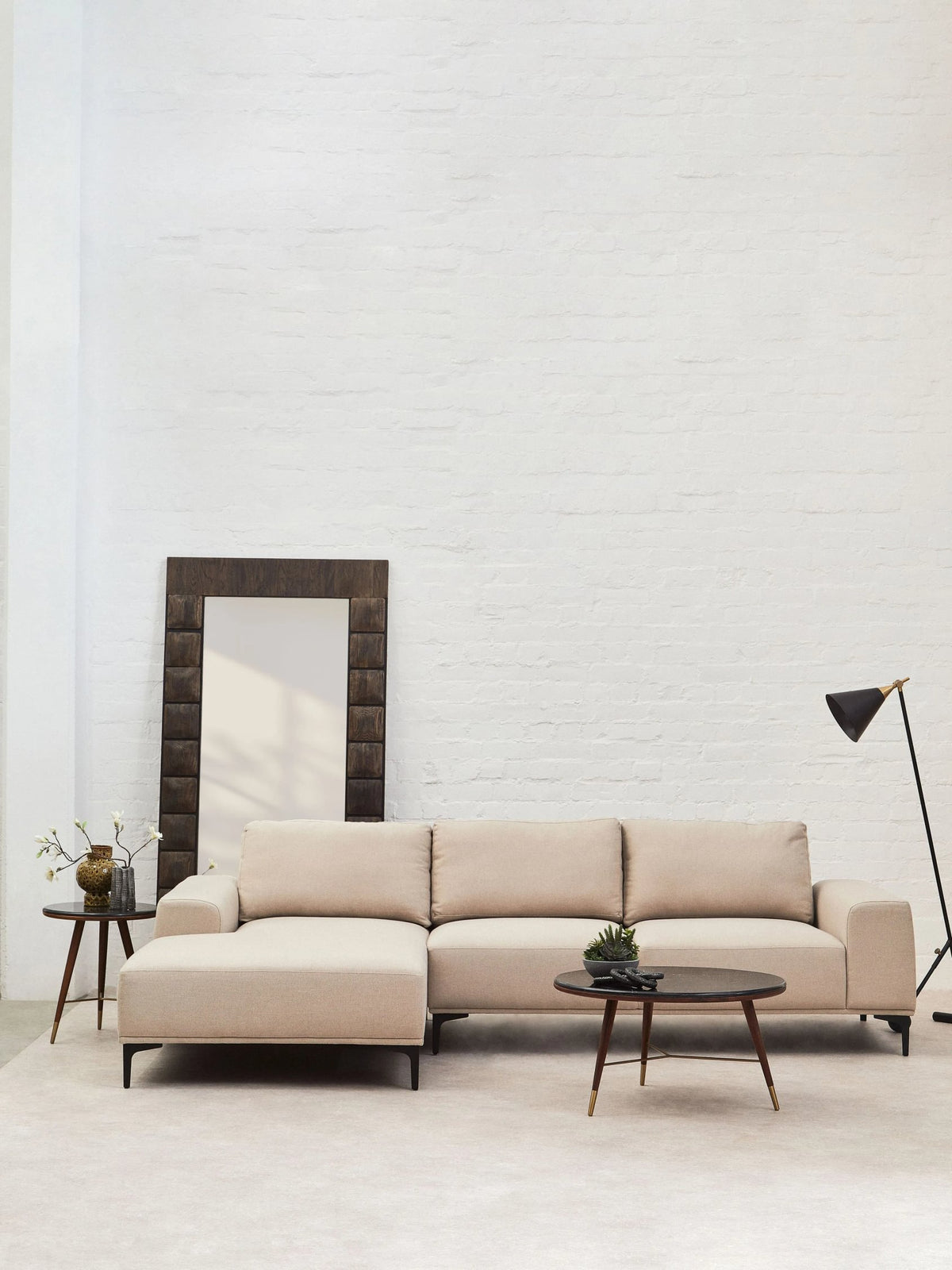 Cambridge 3 Seat Fabric Chaise Sofa 