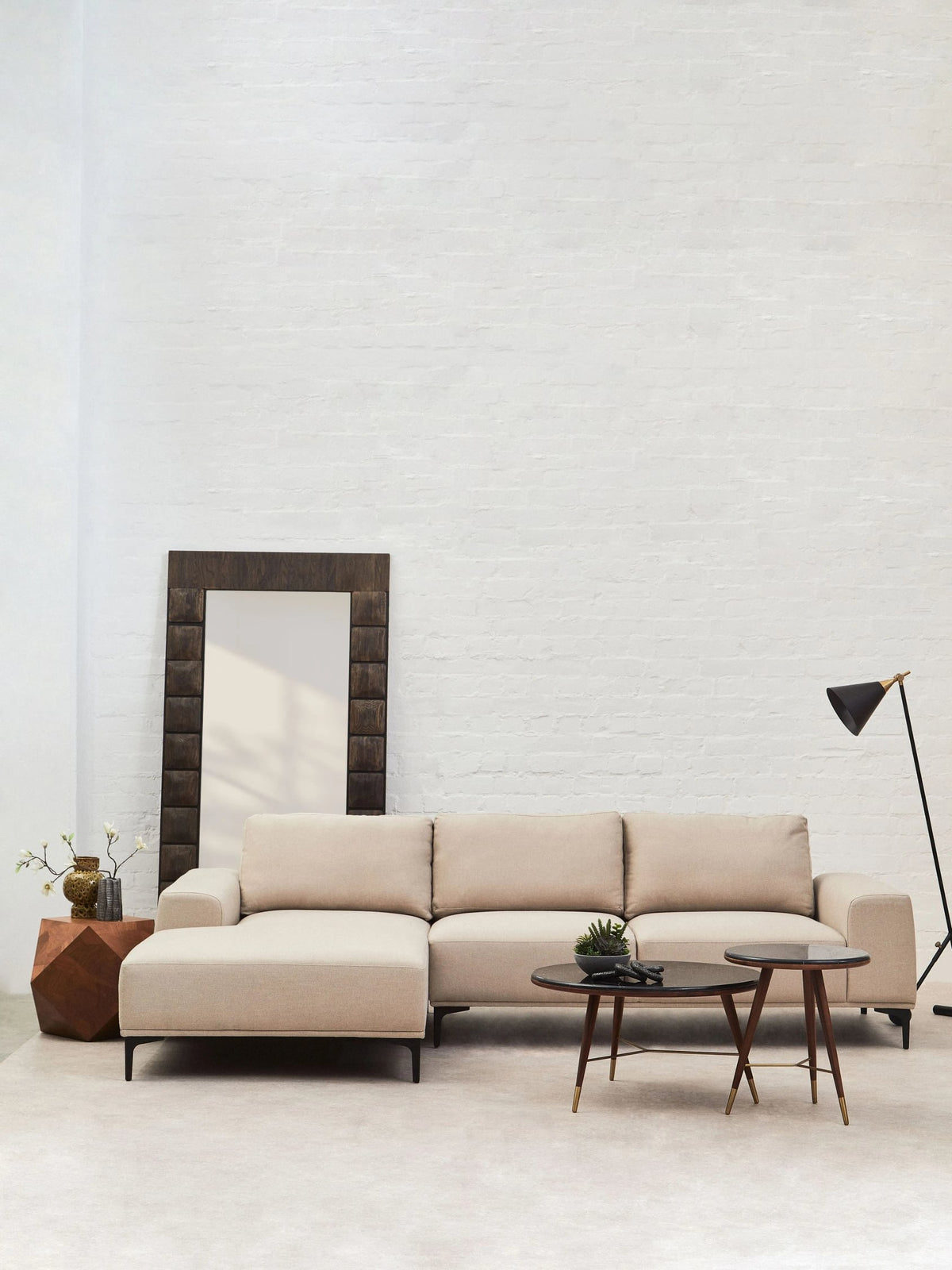 Cambridge 3 Seat Fabric Chaise Sofa 